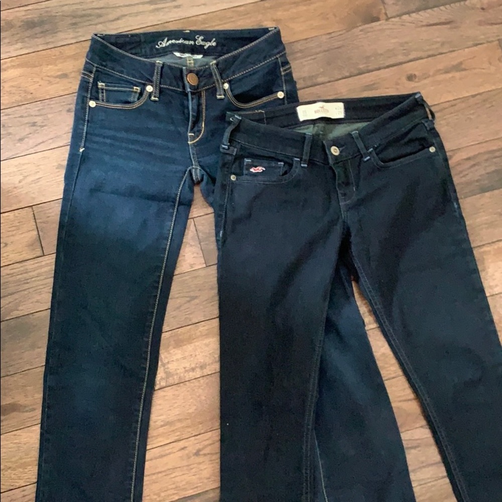 Hollister Women's Skinny Jeans - Dark Blue